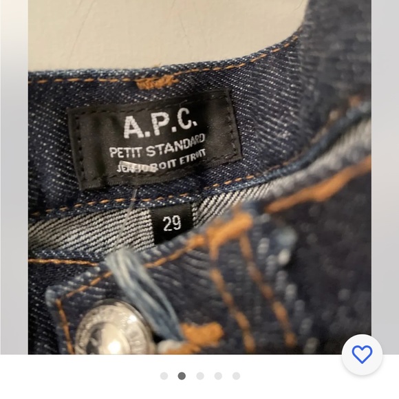 Apc dark denim jeans straight leg no stretch 29\32long - Picture 2 of 6